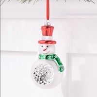 Holiday Lane Christmas Cheer Reflector Snowman with Green Scarf Ornament