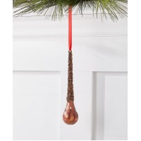 Holiday Lane Cinnamon & Spice Bronze Sequin Glass Drop Ornament