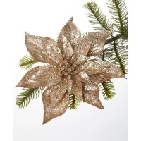 Holiday Lane Cinnamon & Spice Flower Ornament, Gold