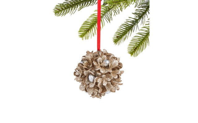  Cinnamon & Spice Glittered Leaf and Berry Ball