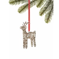 Holiday Lane Cinnamon & Spice Iron Glitter Deer Ornament,