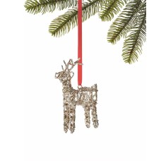 Holiday Lane Cinnamon & Spice Iron Glitter Deer Ornament,