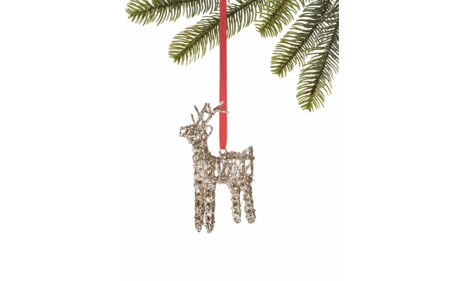  Cinnamon & Spice Iron Glitter Deer Ornament,