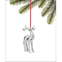 Holiday Lane Cozy Christmas Silver-Tone Reindeer Ornament