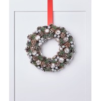 Holiday Lane Cozy Christmas Wreath with Pinecones & Berries, Green