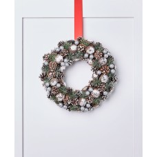 Holiday Lane Cozy Christmas Wreath with Pinecones & Berries, Green