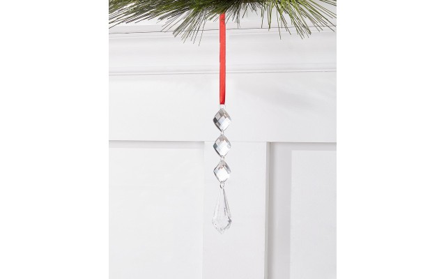  Crystal Elegance Clear Icicle Ornament, 7”