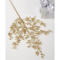 Holiday Lane Evergreen Gold Leaf Pick Ornament