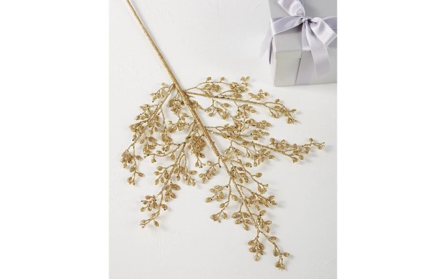  Evergreen Gold Leaf Pick Ornament