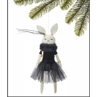 Holiday Lane Fashion Week Rabbit with Black Dinner Dress Ornament