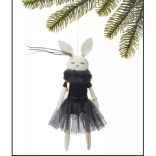 Holiday Lane Fashion Week Rabbit with Black Dinner Dress Ornament
