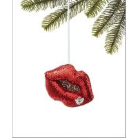 Holiday Lane Fashion Week Sequined Lip Ornament
