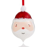 Holiday Lane Glass Santa Ornament