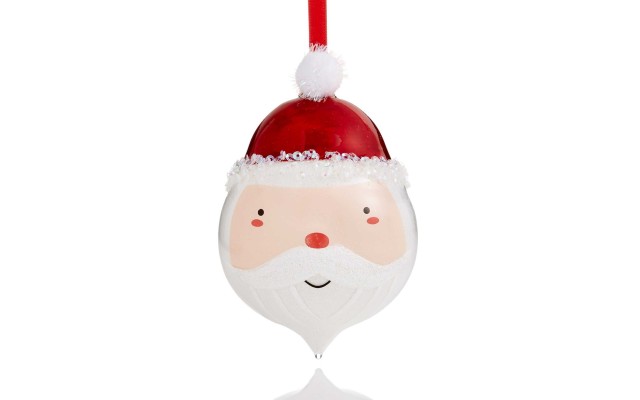  Glass Santa Ornament