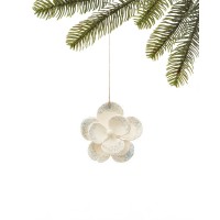 Holiday Lane Hawaii White Glitter Flower Ornament