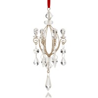 Holiday Lane Jeweled Chandelier Ornament, White