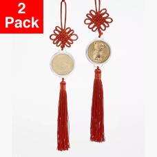 Holiday Lane Lunar New Year Gold Coin with TasselSet of 2