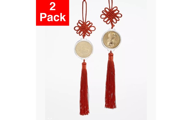 Holiday Lane Lunar New Year Gold Coin with Tassel, Set of 2, 2 Pack