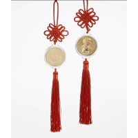 Holiday Lane Lunar New Year Gold Coin with Tassel, Set of 2, One Pack