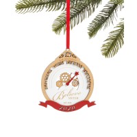 Holiday Lane Macy’s Laser Cut Wood Believe Meter Ornament