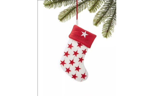 Holiday Lane Macy’s White and Red Star Stocking Ornament