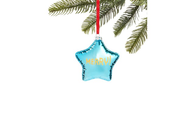  Merry and Brightest Christmas Ornaments, Blue, 4