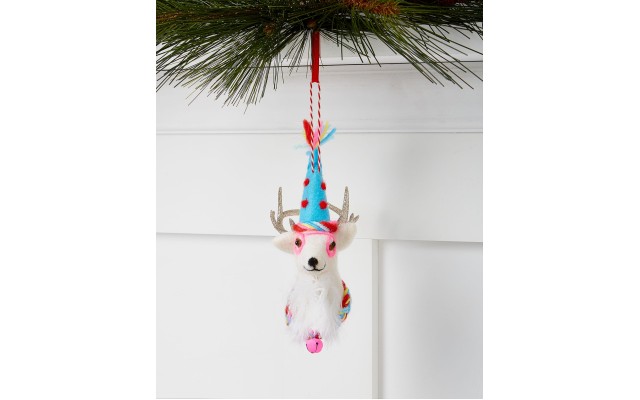  Merry & Brightest Felt Reindeer Head Ornament
