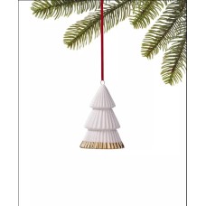 Holiday Lane Midnight Blue White and Gold-Tone Porcelain Christmas Tree Ornament