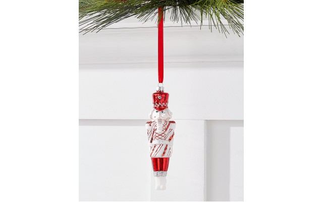  Peppermint Twist Glass Peppermint Nutcracker, Red