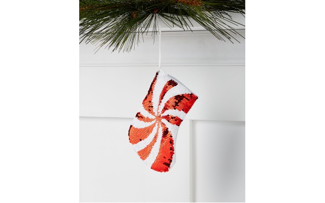  Peppermint Twist Mini Sequin Stocking Ornaments