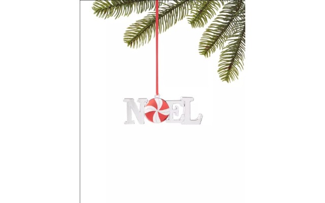 Holiday Lane Peppermint Twist “Noel” Ornament