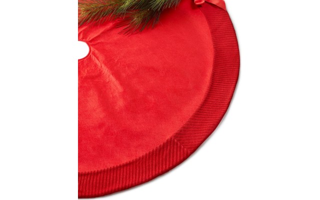 Holiday Lane Red Knit Border Tree Skirt, 48
