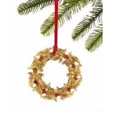 Holiday Lane Renaissance Angel Gold Tone Wreath Christmas Tree Ornament, 5”