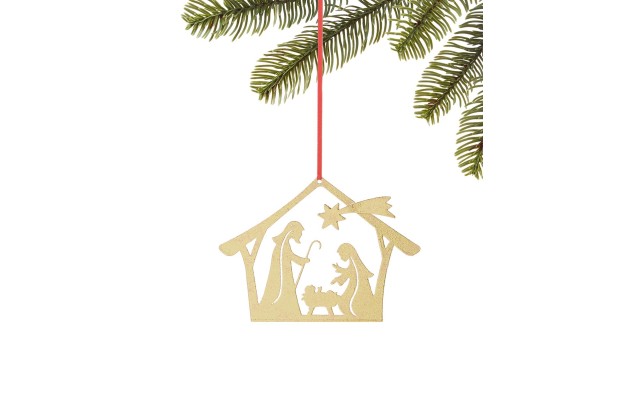 Renaissance Gold-Tone Holy Family Ornament