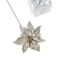 Holiday Lane Shimmer and Light Glitter Flower Pick Ornament