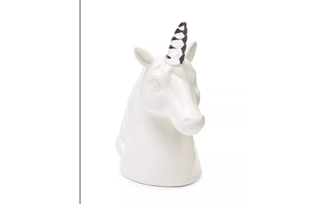 Holiday Lane Shimmer and Light Porcelain Unicorn with Silver-Tone Horn
