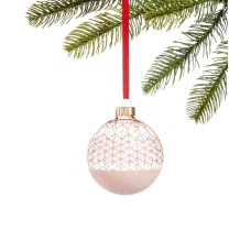 Holiday Lane Shimmer & Light, Pink & White Glitter Decal Ornament
