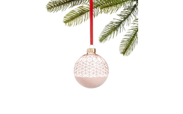  Shimmer & Light, Pink & White Glitter Decal Ornament