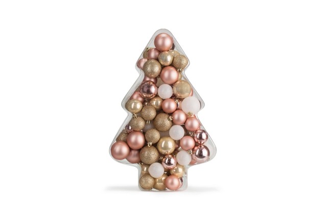  Shimmer & Light Set of 100 Champagne Shatterproof Box Ornament, Multi