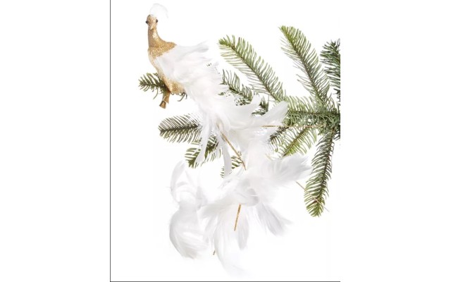 Holiday Lane Shine Bright Bird with Feather Ornament