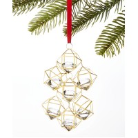 Holiday Lane Shine Bright Gold Shape Crystals Christmas Ornament 5″