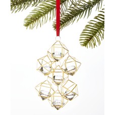 Holiday Lane Shine Bright Gold Shape Crystals Christmas Ornament 5″