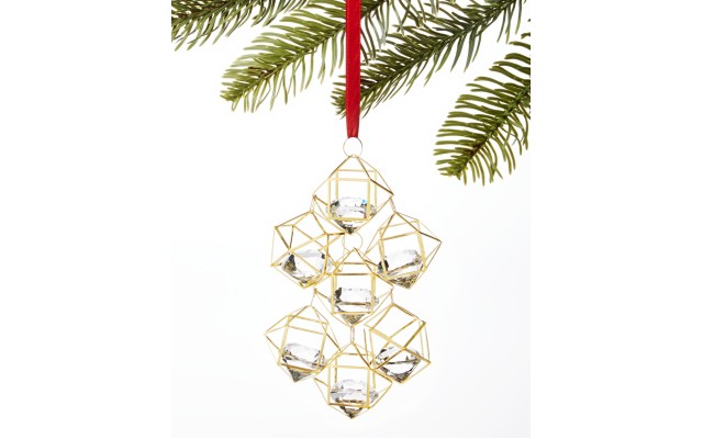  Shine Bright Gold Shape Crystals Christmas Ornament 5″