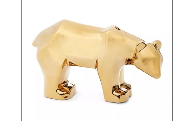 Holiday Lane Shine Bright Gold-Tone Bear Decor