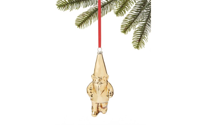  Shine Bright Gold-Tone Gnome Ornament