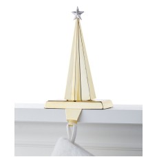 Holiday Lane Shine Bright Gold-Tone Tree Stocking Holder,9.5″H