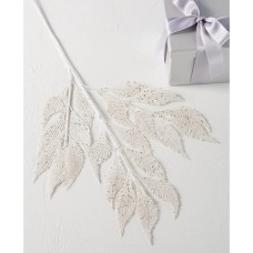 Holiday Lane Shine Bright Silver Leaf Pick Ornament