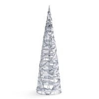 Holiday Lane Shine Bright Silver-Tone Iron Tree Decor