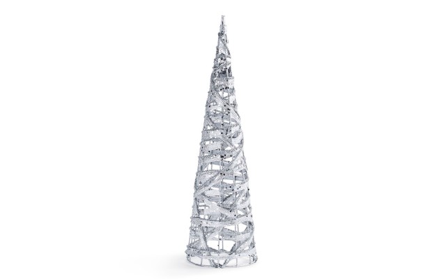  Shine Bright Silver-Tone Iron Tree Decor
