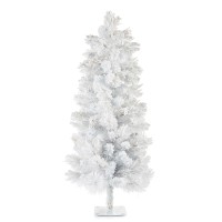 Holiday Lane Shine Bright, White & Gold Glitter Flocked Tree